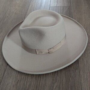 NEW! Wyeth | Wright Wide Brim Wool Fedora in Cream